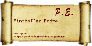 Pinthoffer Endre névjegykártya
